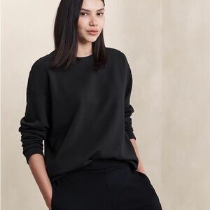 Banana Republic Factory NWT❗️Black Crew Neck Ottoman Sweatshirt Top